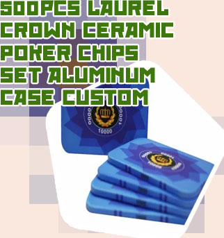 Laurel crown ceramic poker chips